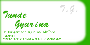 tunde gyurina business card